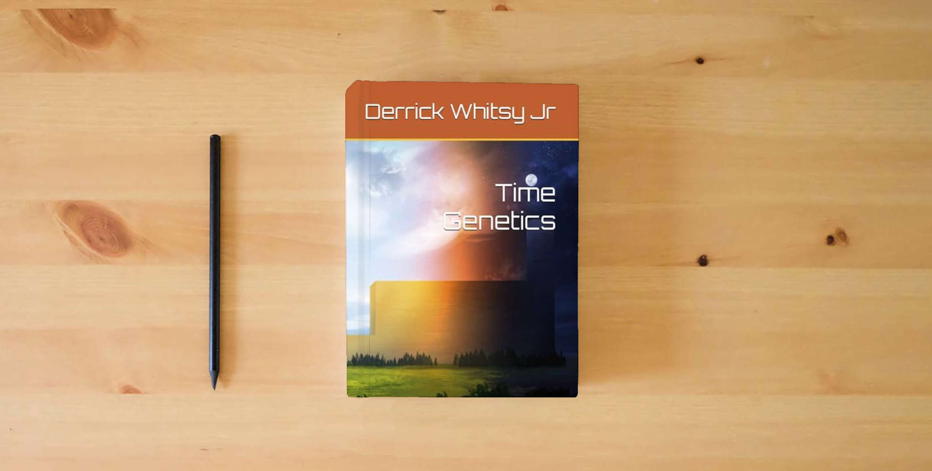 The book Time Genetics is on the table