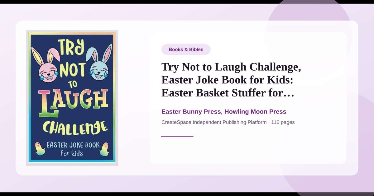 Book Try Not to Laugh Challenge, Easter Joke Book for Kids: Easter ...