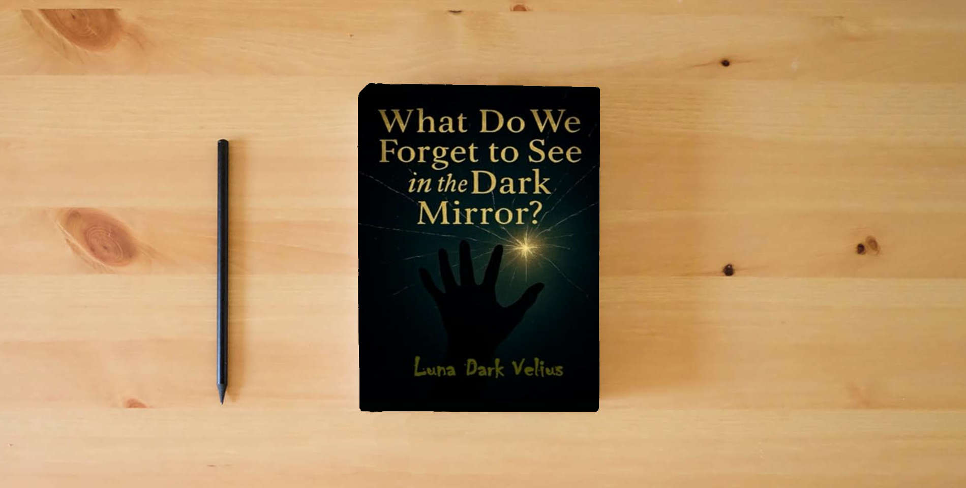 The book What Do We Forget to See in the Dark Mirror? is on the table
