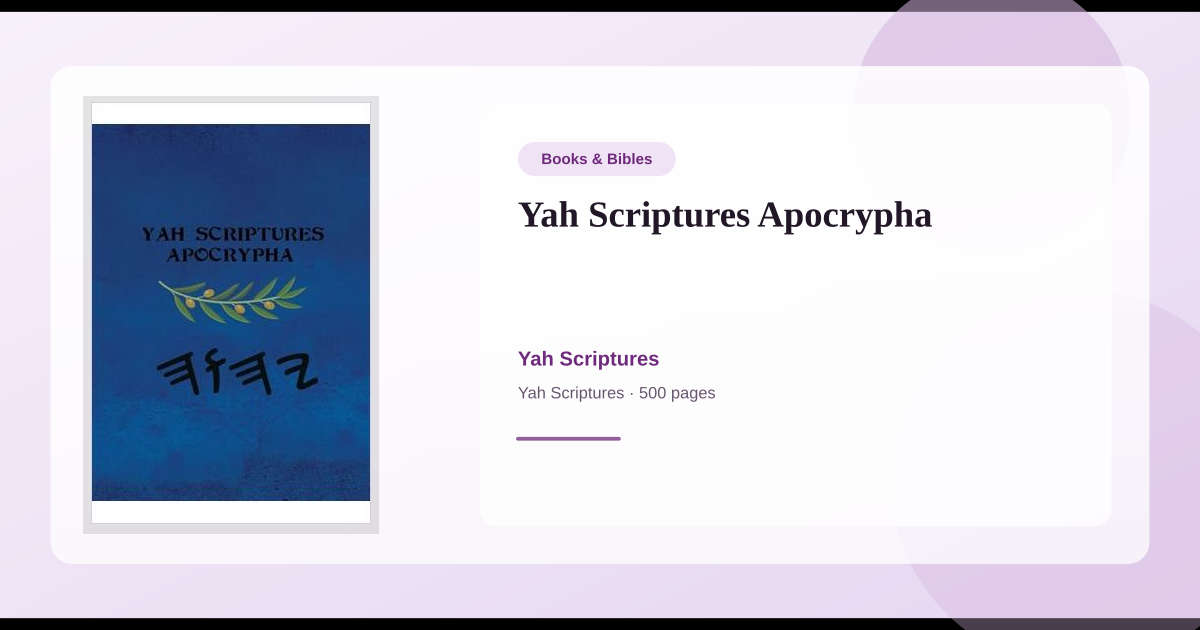 Yaneth In Script Book Yah Scriptures Apocrypha → Download and Print PDF, Abstract, Specs ...