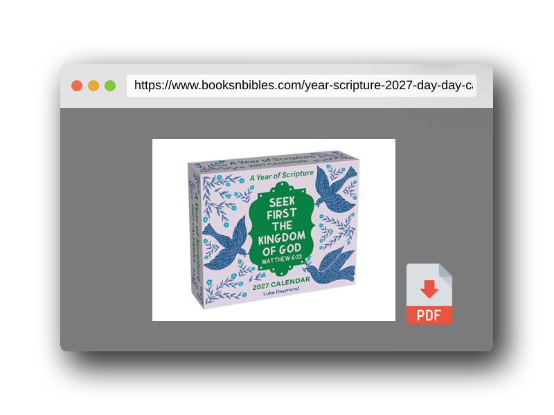 PDF Preview of the book A Year of Scripture 2027 Day-to-Day Calendar: Seek First the Kingdom of God