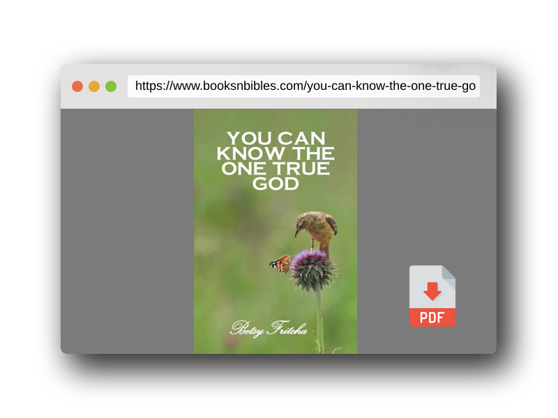 PDF Preview of the book You Can Know the One True God