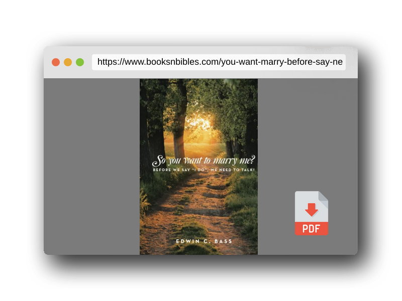 PDF Preview of the book So you want to marry me?: Before we say “I do”, we need to talk!