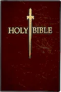 Book Cover: KJV Sword Bible, Large Print, Mahogany Genuine Leather, Thumb Index: (Red Letter, Premium Cowhide, Brown, 1611 Version) (King James Version Sword Bible)