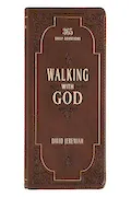 Book Cover: Walking with God Devotional - Brown Faux Leather Daily Devotional for Men & Women 365 Daily Devotions