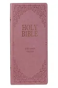 Book Cover: KJV Holy Bible, Giant Print Full-Size, Pink Faux Leather w/Ribbon Marker, Red Letter, Thumb Index, King James Version