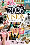 Book Cover: 2026 Vision Board Clip Art Book: 600+ Extensive Collection of Powerful Pictures, Quotes, Words, and Affirmations to Create Dream Boards for Women & Men (2026 vision board supplies)