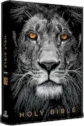 Book Cover: KJV Holy Bible, Large Print, Handy Size format, Hardcover, Lion of Judah, Ribbon Marker, and Red Letter