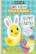 Book Cover: Brain Games - My First Sticker by Number: Happy Easter - Includes Sparkly Glitter Stickers!