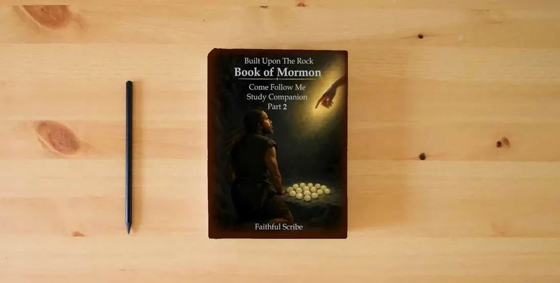 The book Book of Mormon: Part 2 (Built Upon the Rock: Come Follow Me Study Companion)} is on the table