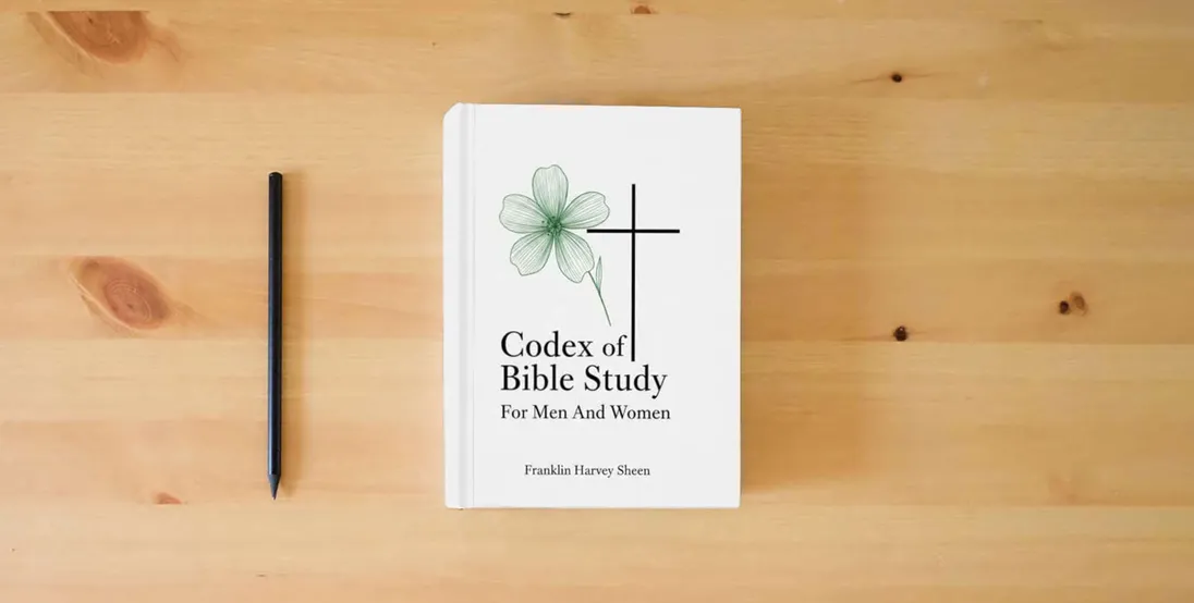 The book Codex of Bible Study For Men And Women} is on the table