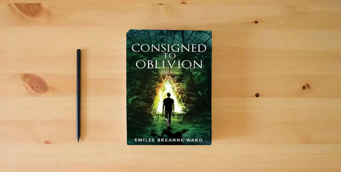 The book Consigned to Oblivion} is on the table