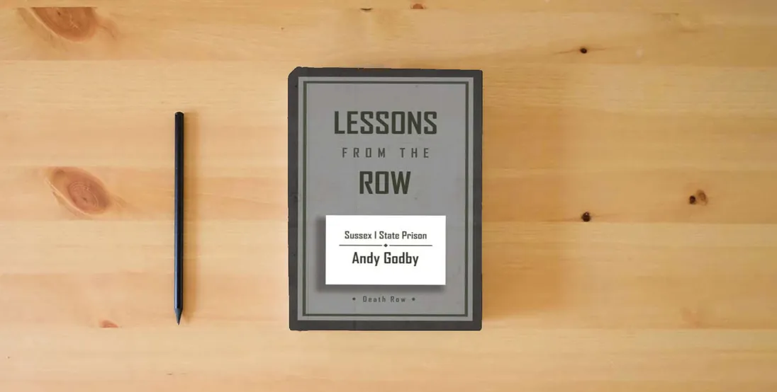 The book Lessons from the Row} is on the table
