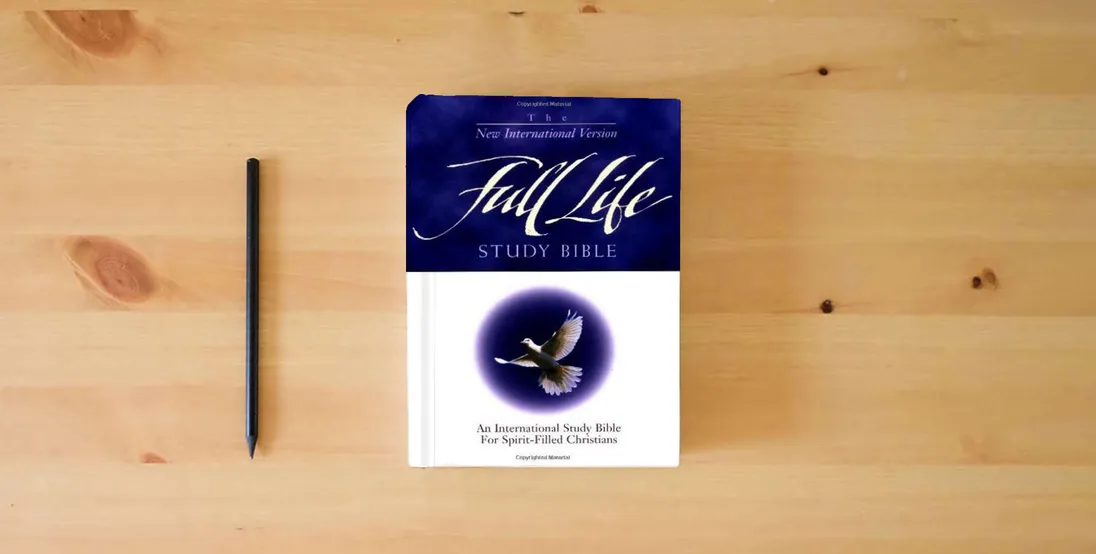 The book NIV Full Life Study Bible} is on the table