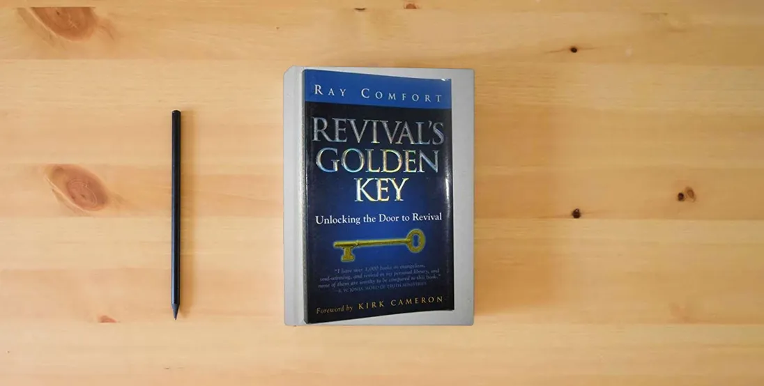 The book Revival's Golden Key} is on the table