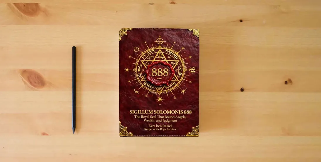 The book Sigillum Solomonis 888} is on the table