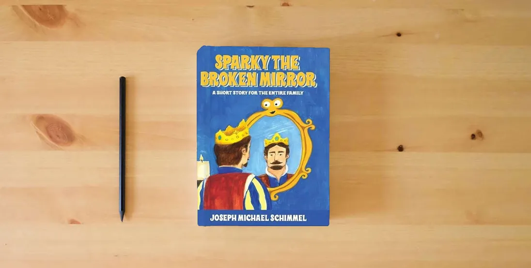 The book Sparky the Broken Mirror} is on the table