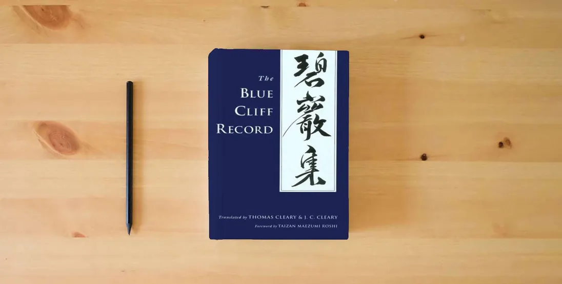 The book The Blue Cliff Record} is on the table