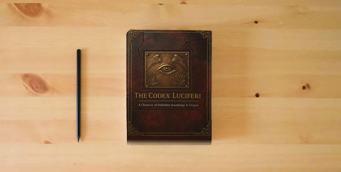 The book THE CODEX LUCIFERI} is on the table