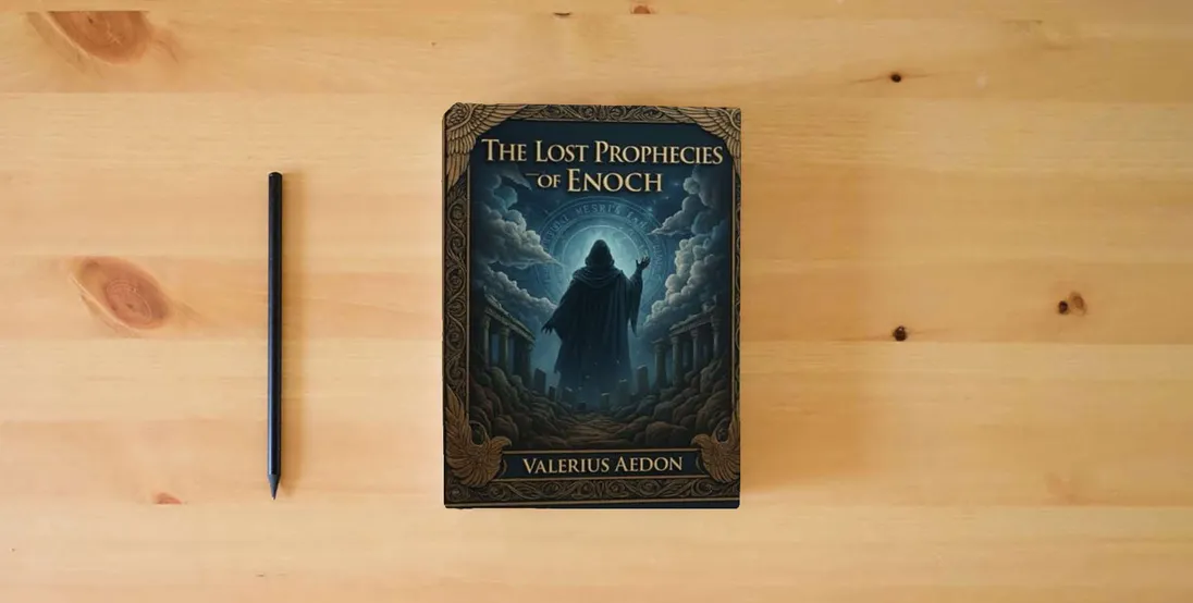 The book THE LOST PROPHECIES OF ENOCH} is on the table