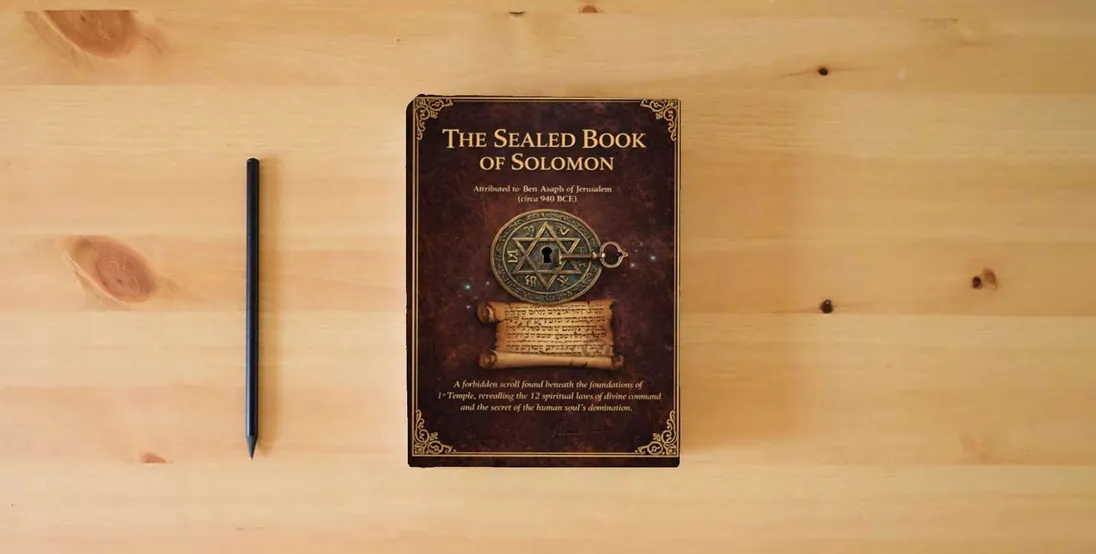 The book THE SEALED BOOK OF SOLOMON} is on the table