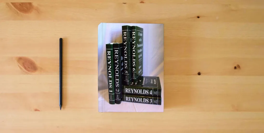 The book The Works of Edward Reynolds (6 volume set)} is on the table