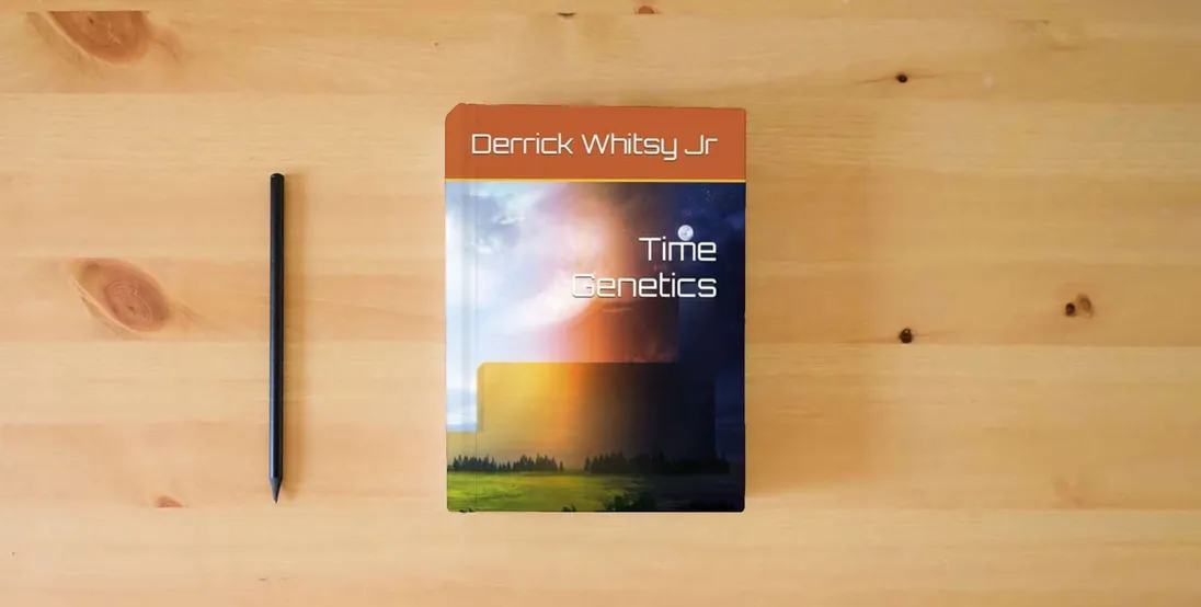 The book Time Genetics} is on the table