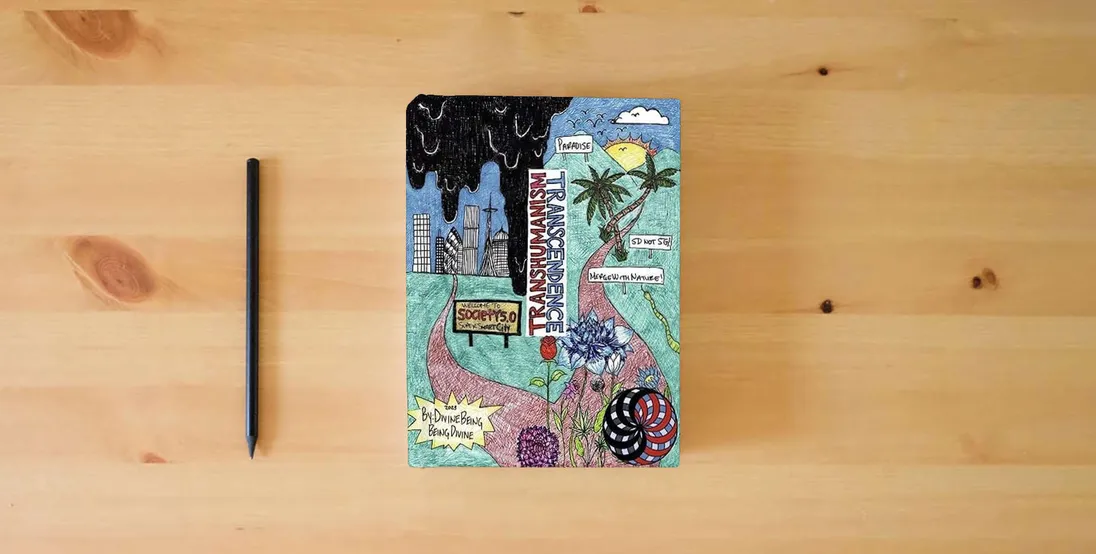The book Transhumanism Transcendence} is on the table