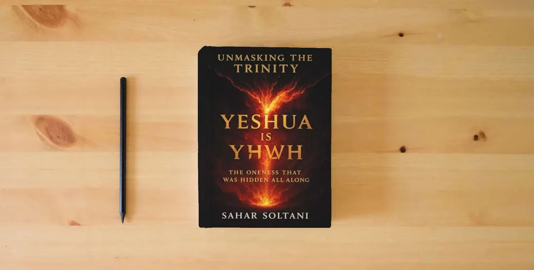 The book UNMASKING THE TRINITY YESHUA IS YHWH: THE ONENESS THAT WAS HIDDEN ALL ALONG} is on the table