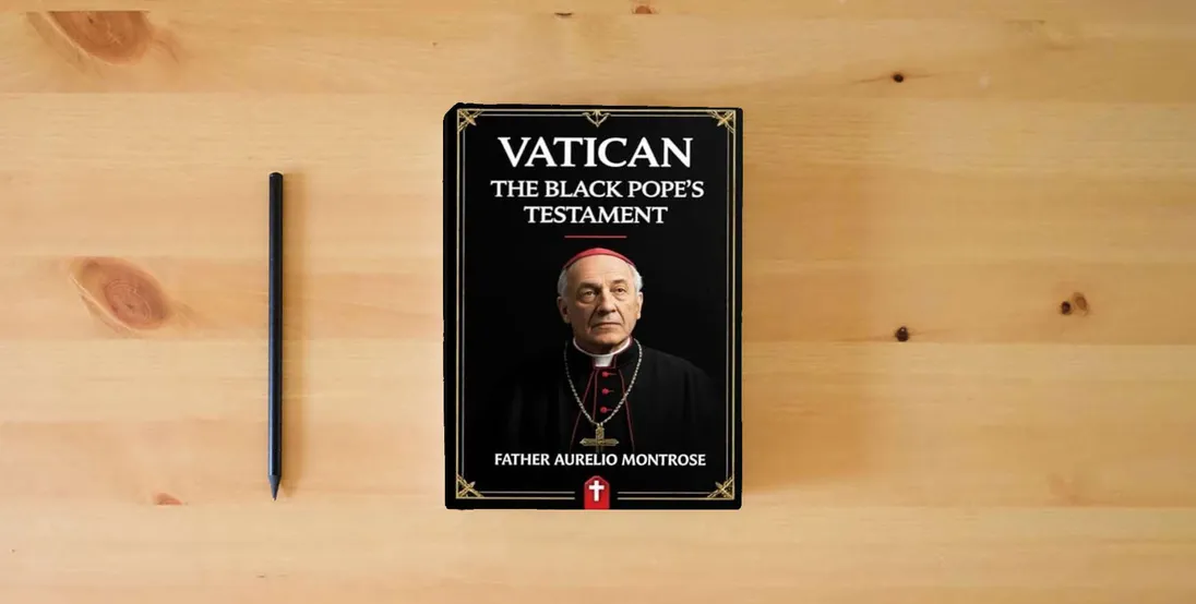 The book VATICAN: The Black Pope’s Testament} is on the table