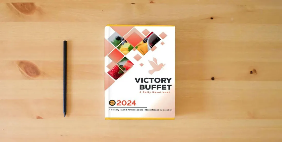 The book Victory Buffet} is on the table
