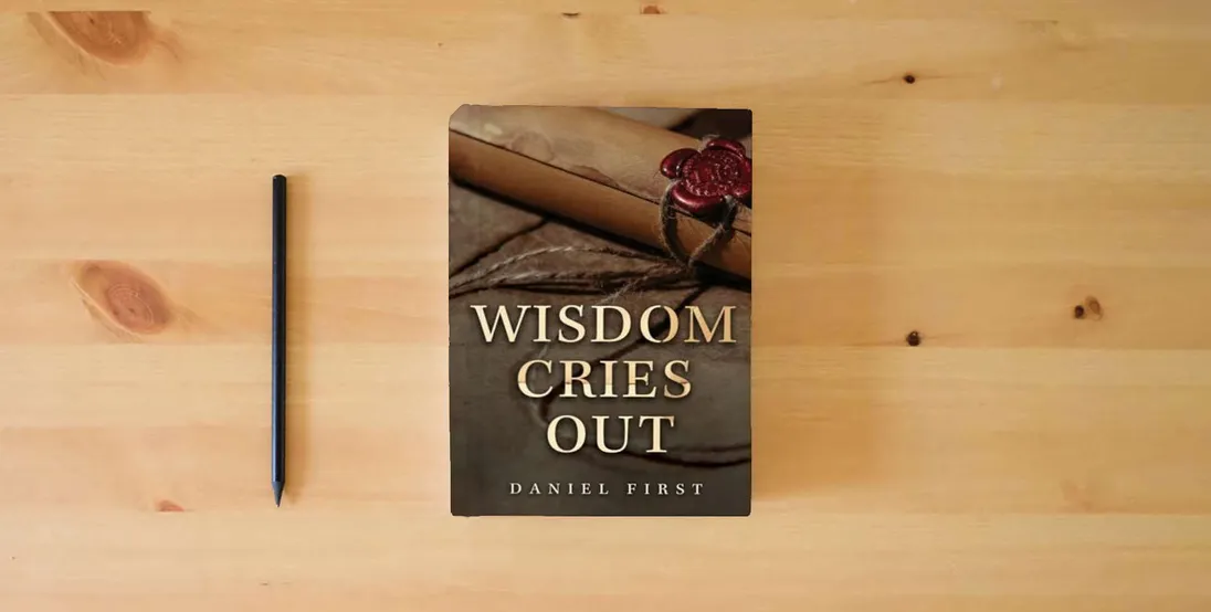 The book Wisdom Cries Out} is on the table
