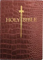 Book Cover: KJV Sword Bible, Large Print, Walnut Alligator Bonded Leather, Thumb Index: (Red Letter, Burgundy, 1611 Version) (King James Version Sword Bible)