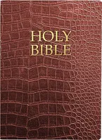 Book Cover: KJVER Holy Bible, Large Print, Walnut Alligator Bonded Leather, Thumb Index: (King James Version Easy Read, Red Letter, Burgundy) (King James Version Easy Read Bible)
