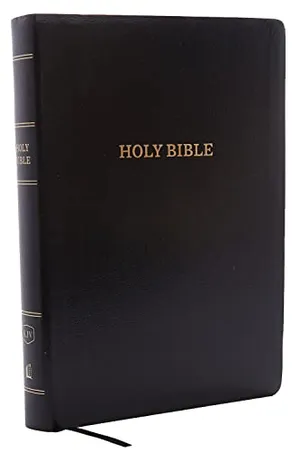 Book Cover: KJV Holy Bible, Giant Print Center-Column Reference Bible, Black Leather-look, 53,000 Cross References, Red Letter, Comfort Print: King James Version
