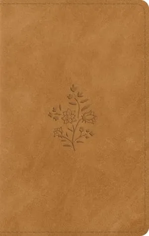 Book Cover: ESV Giant Print Personal Size Bible, Red Letter, Thumb Indexed (TruTone, Nubuck Caramel, Wildflower Design)