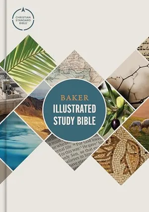 Book Cover: CSB Baker Illustrated Study Bible, Hardcover, Red Letter, Full Color Interior, Study Note Commentary, Articles, Images, Illustrations, Reconstructions, Definitions, Outlines, Maps