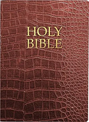Book Cover: KJVER Holy Bible, Large Print, Walnut Alligator Bonded Leather, Thumb Index: (King James Version Easy Read, Red Letter, Burgundy) (King James Version Easy Read Bible)