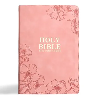 Book Cover: KJV Holy Bible, Giant Print with Cross-References, Pink LeatherTouch with Floral Cover Design, Thumb Index, Ribbon Marker, Red Letter, Full-Color Maps, Easy-to-Read MCM Type, King James Version