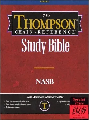 Book Cover: NASB - Black Bonded Leather - Regular Size - Thompson Chain Reference Bible (016090)