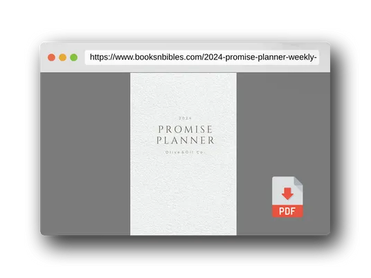 PDF Preview of the book 2024 Promise Planner: A Weekly & Monthly Organizer with Christian Devotionals