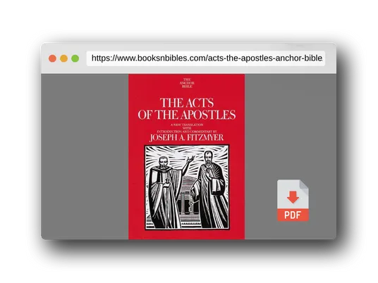 PDF Preview of the book Acts of the Apostles (Anchor Bible)