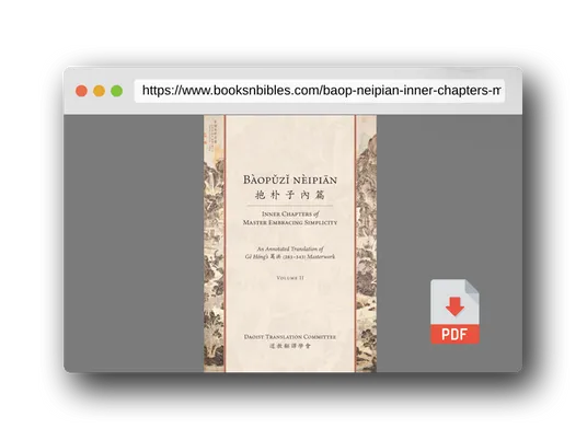 PDF Preview of the book Bàopǔzǐ nèipiān 抱朴子內篇 (Inner Chapters of Master Embracing Simplicity): An Annotated Translation of Gě Hóng's 葛洪 (283-343) Masterwork (Volume 2) (Daoist Translation Series)