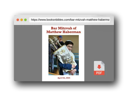 PDF Preview of the book Bar Mitzvah of Matthew Haberman