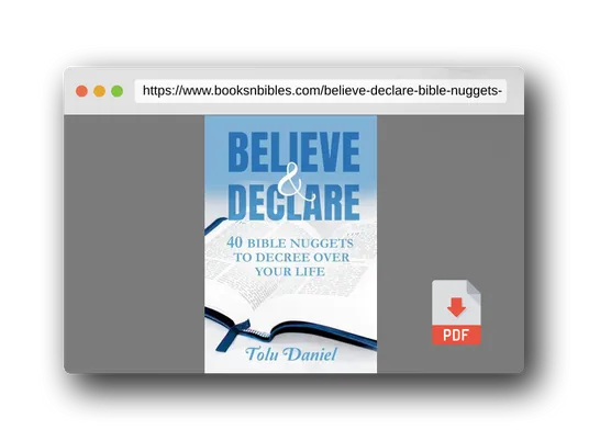 PDF Preview of the book Believe & Declare: 40 Bible Nuggets to Decree Over Your Life