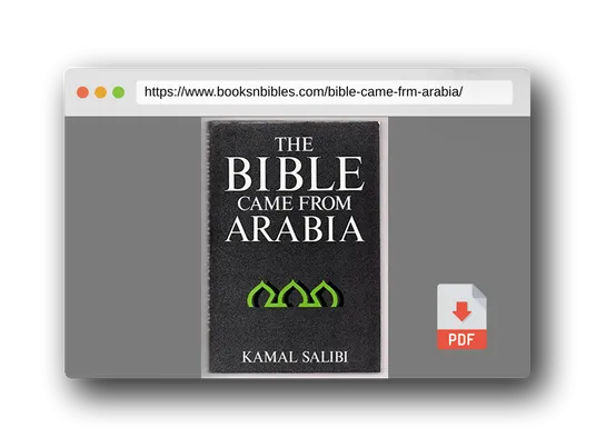PDF Preview of the book Bible Came Frm Arabia