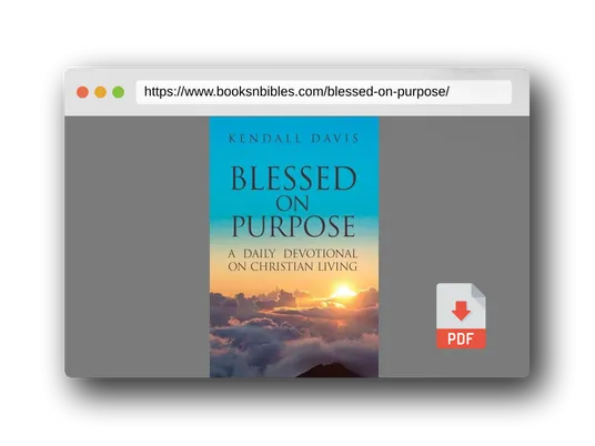 PDF Preview of the book Blessed On Purpose