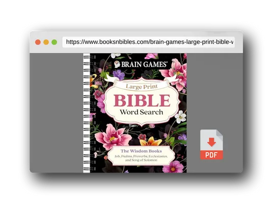 PDF Preview of the book Brain Games - Large Print Bible Word Search: The Wisdom Books: Job, Psalms, Proverbs, Ecclesiastes, and Song of Solomon (Brain Games - Bible)