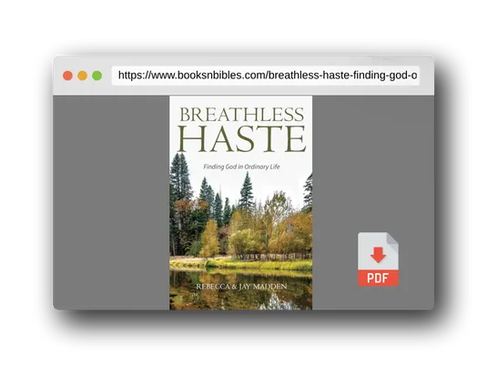 PDF Preview of the book Breathless Haste: Finding God in Ordinary Life