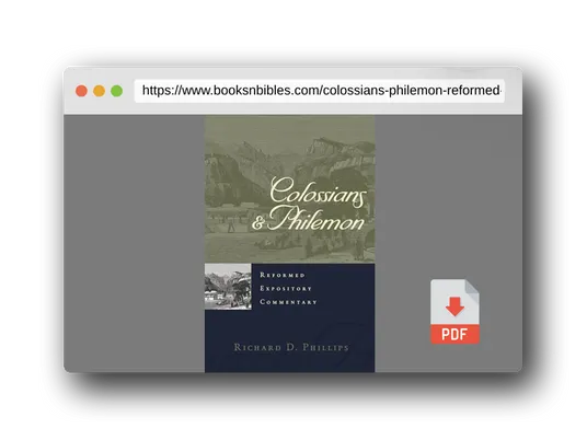 PDF Preview of the book Colossians & Philemon (Reformed Expository Commentaries)